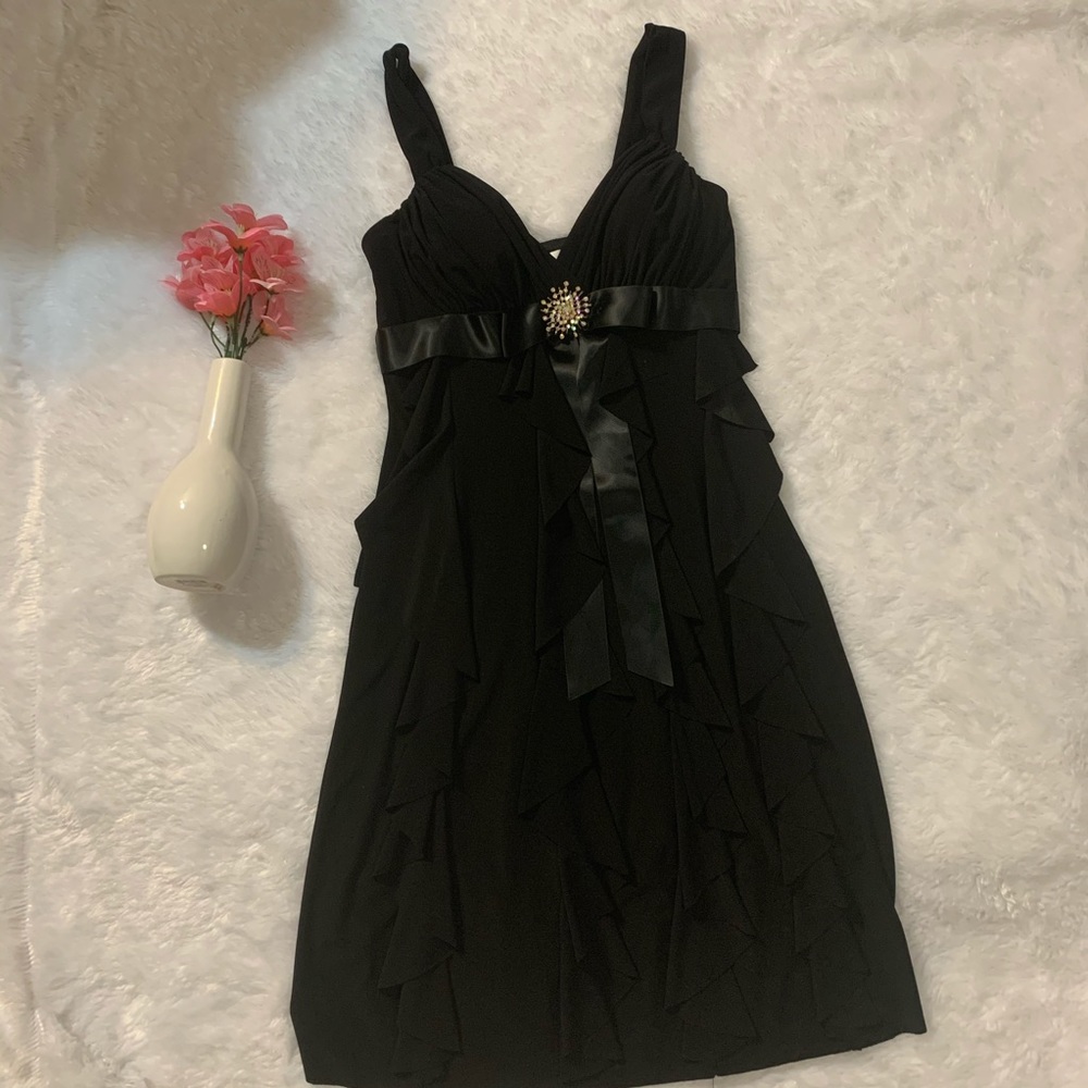 Betsy & Adams black Y2K cocktail baby doll style Mini dress size 6